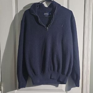 Polo by Ralph Lauren Men's Dark Blue Zip-Up Sweater